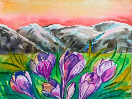 Spring in the mountains by artist Anastasia Shimanskaya